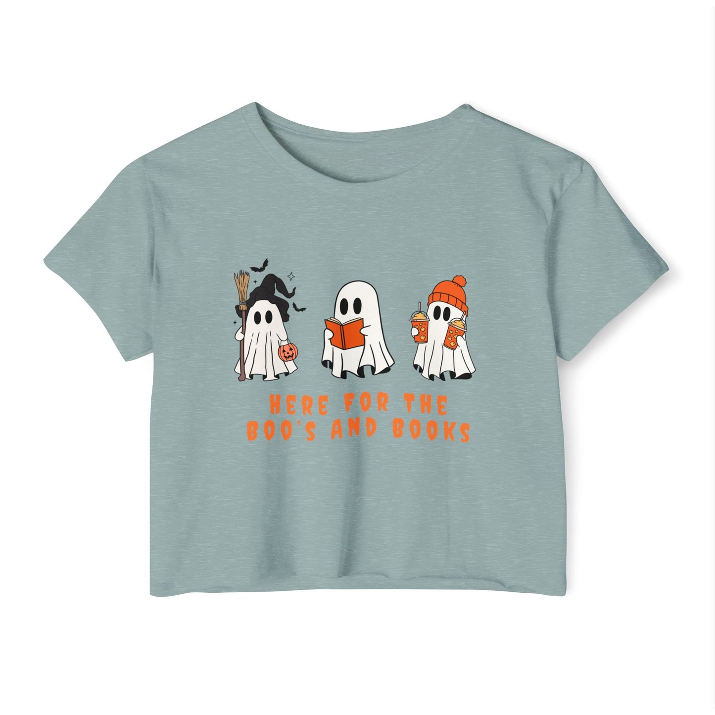 Boo's And Books Crop Top