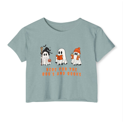 Boo's And Books Crop Top