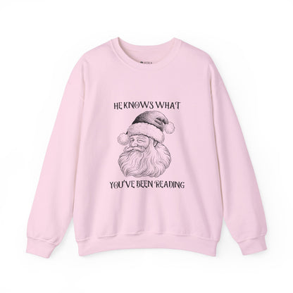 He Knows What You've Been Reading Crewneck Sweatshirt