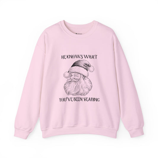 He Knows What You've Been Reading Crewneck Sweatshirt