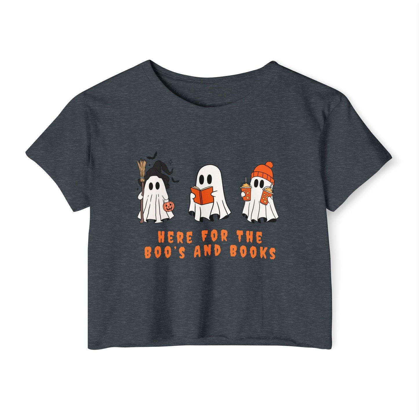 Boo's And Books Crop Top