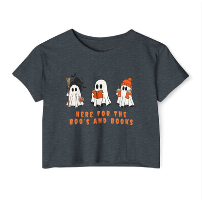 Boo's And Books Crop Top