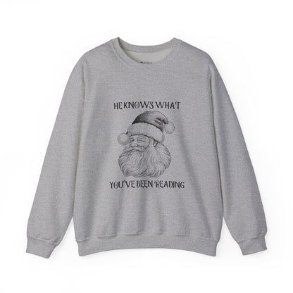 He Knows What You've Been Reading Crewneck Sweatshirt