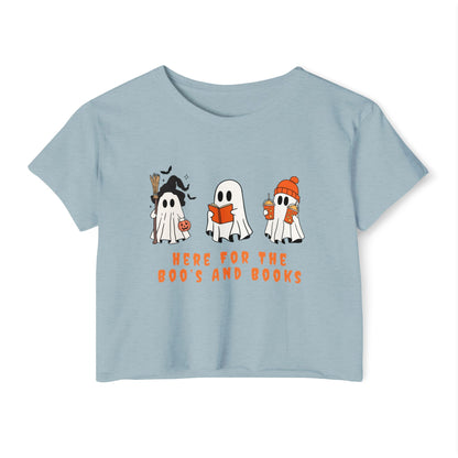 Boo's And Books Crop Top