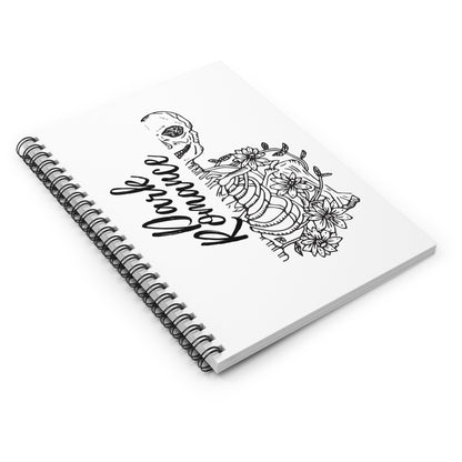 Dark Romance Skeleton Spiral Notebook - Ruled Line