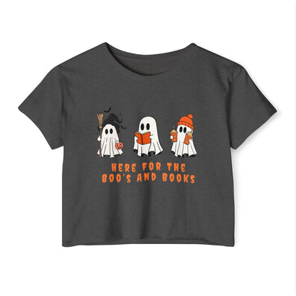 Boo's And Books Crop Top