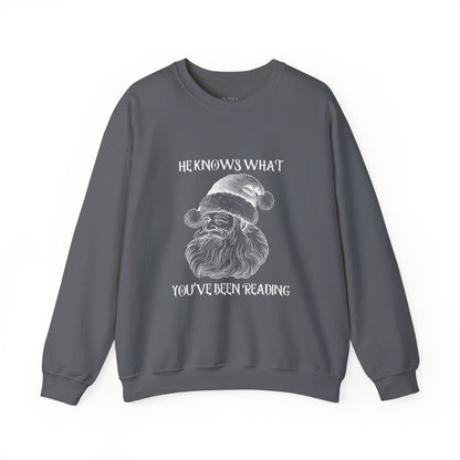 He Knows What You've Been Reading Crewneck Sweatshirt
