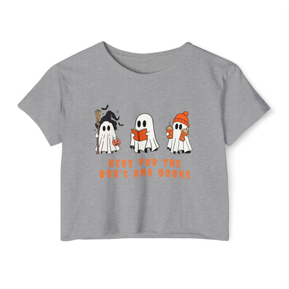 Boo's And Books Crop Top