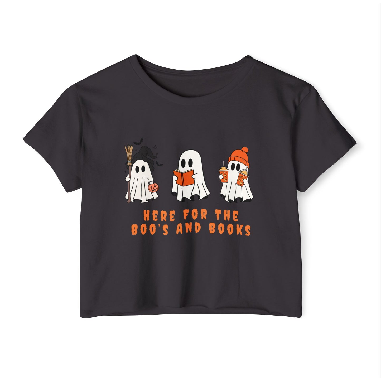 Boo's And Books Crop Top