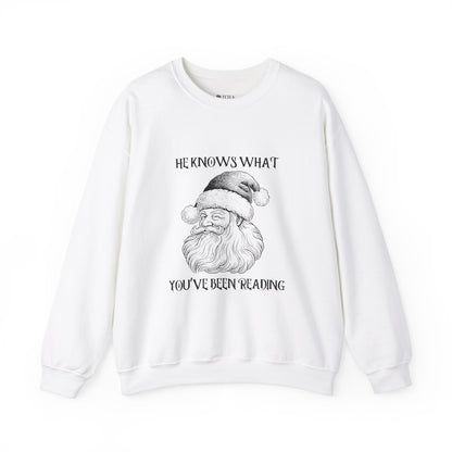 He Knows What You've Been Reading Crewneck Sweatshirt