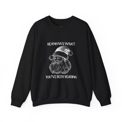 He Knows What You've Been Reading Crewneck Sweatshirt